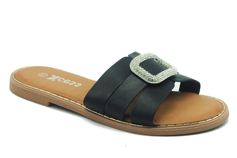 Carlton London Women Comfortable Flat Round Toe Slip On fashion Sandal for Daily use, Office use, Casual use