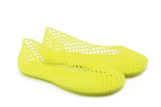 Jelly flats Closed round toe Slip on Open weave