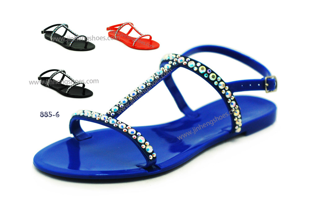 Jelly Shoes With Decoration Colors Changing Hue For Lady