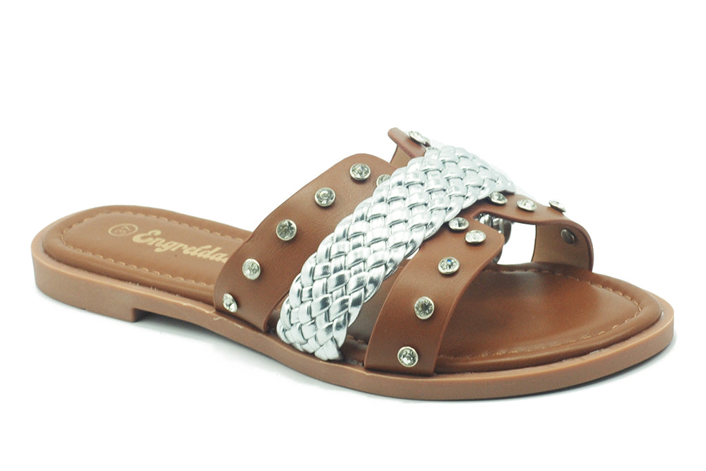 Braided Cognac Sandal