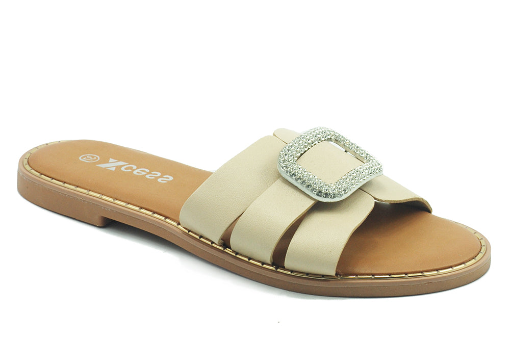 Carlton London Women Comfortable Flat Round Toe Slip On fashion Sandal for Daily use, Office use, Casual use