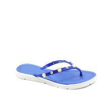 Load image into Gallery viewer, Womens Slingback T Strap Jelly flip Flop Ankle Strap Thong Sandals (Rivets)
