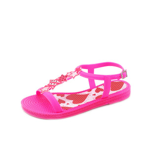 Womens Slingback T Strap Jelly flip Flop Ankle Strap Thong Sandals (Rivets)