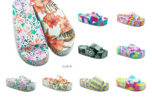 High Heel Shoes With Colourful Printed For Lady