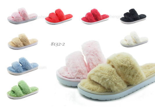 TWO STRAPS SHOES WITH ARTIFICIAL FUR